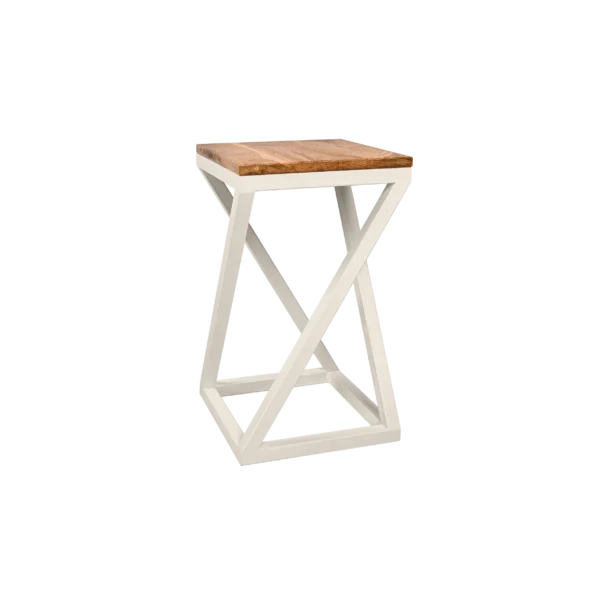 Hocker Twist in Grau Weiß