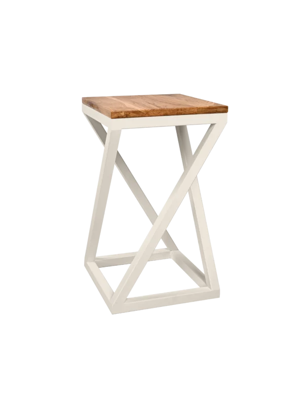 Hocker Twist | Grau Weiß