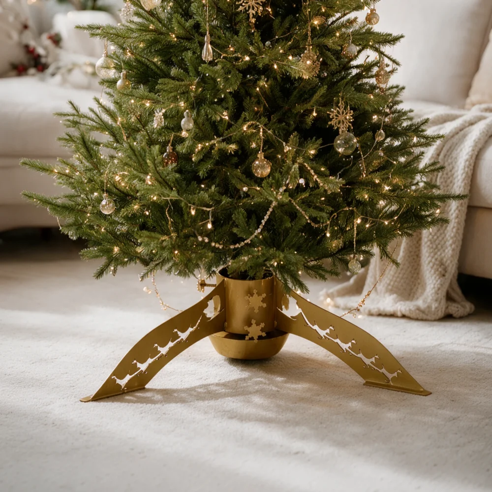 Tree_stand_reinder_gold_1_1_v3 Weihnachtsbaumständer Reindeer in Perlengold